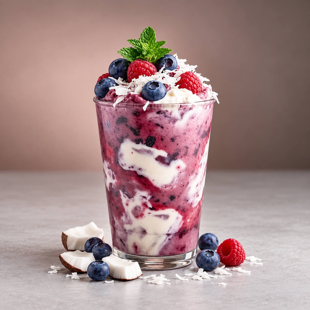 Mixed Berry Coconut Cream Smoothie